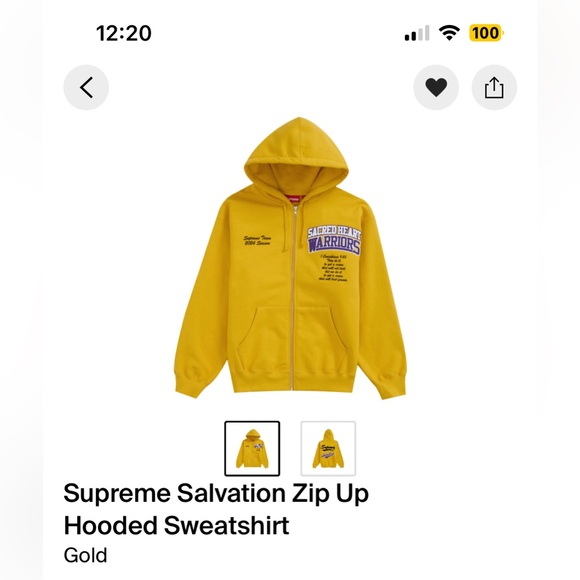 Supreme | Sweaters | Supreme Salvation Zip Up Hooded Sweatshirt